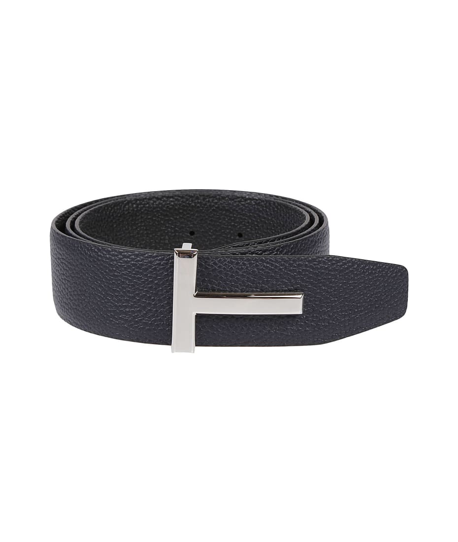 Tom Ford Reversible T Belt - Dark Navy/black