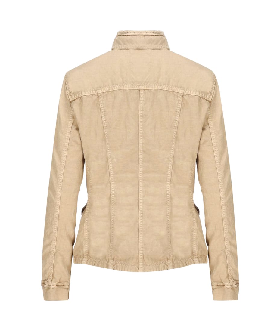 Fay Sahariana Canvas Military Jacket Fay - BISCUIT