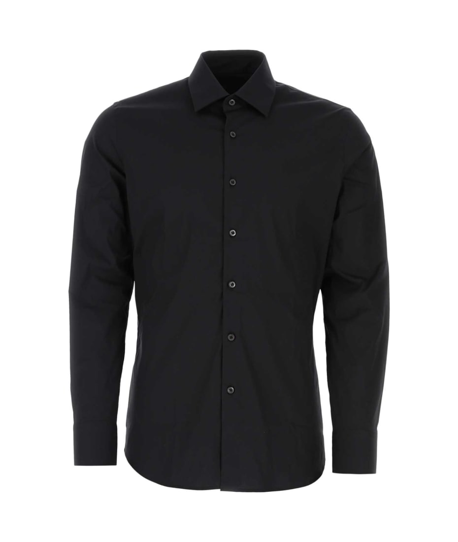 【送料&関税込】Prada Black Poplin Shirt Prada Black Poplin Shirt | italist