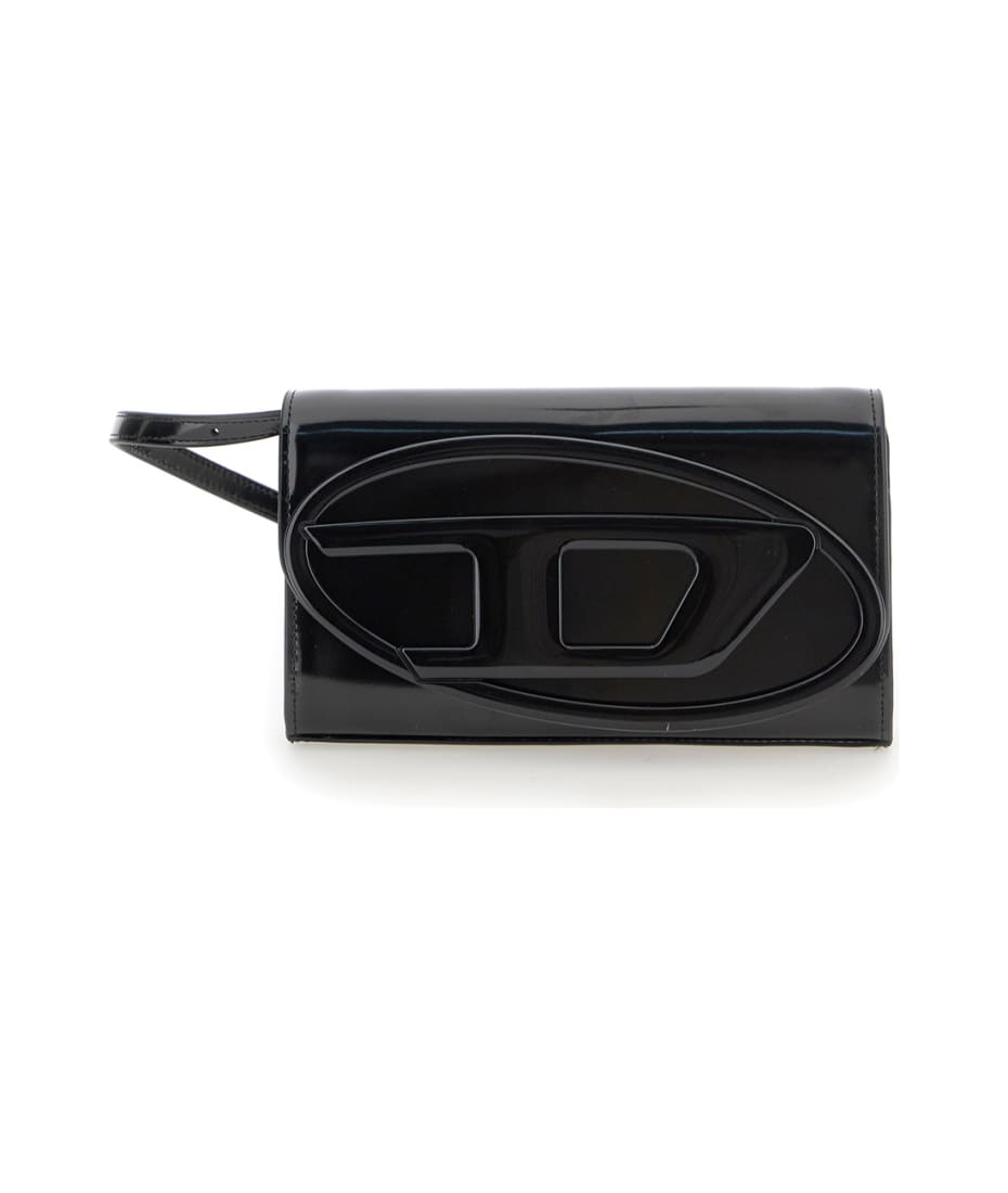 【DIESEL】関税・送料込み T-INLAY-R1 black Women's Denim-look T-shirt with wrap ties | Black | Diesel