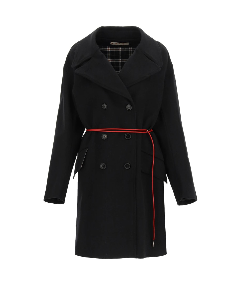 Marni Wool And Cashmere Pea Coat With Belt | italist, ALWAYS