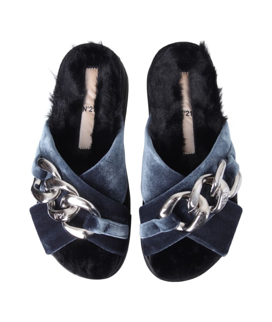 サンダル・ミュール N21 numero ventuno SANDALS WITH OVERSIZED CHAIN Sandals