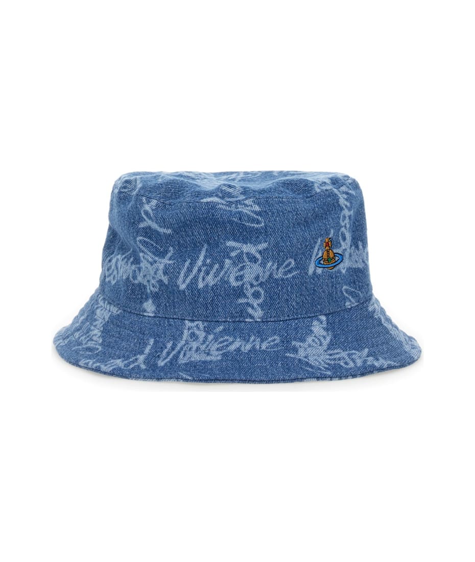 ★Vivienne Westwood★ Logo Bucket Hat Pearl 81020009W016EP40 Vivienne Westwood BUCKET HAT UNISEX - Hut - pearl/anthrazit