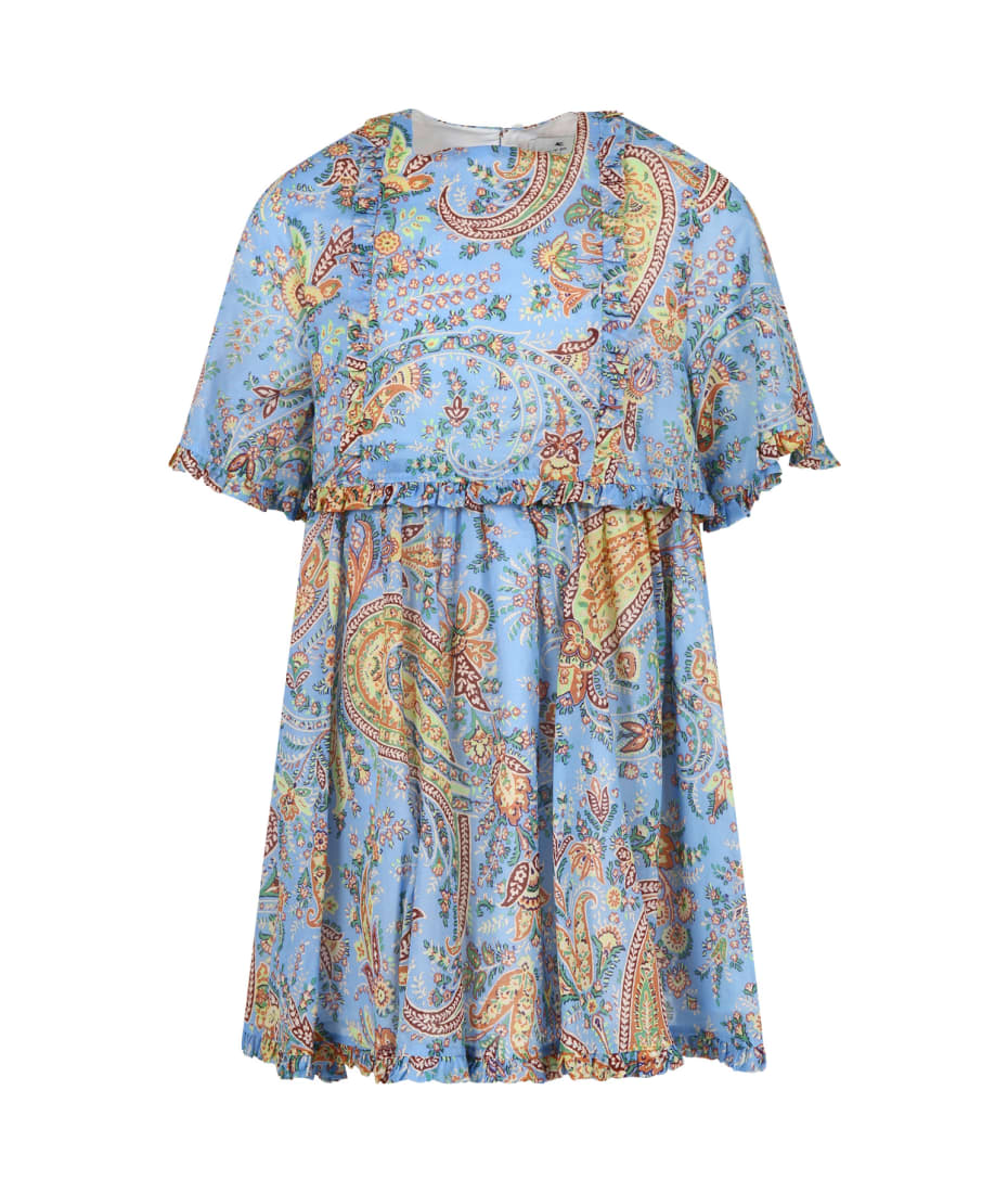 Etro Light Blue Dress For Girl With Paisley Pattern | italist, ALWAYS LIKE  A SALE