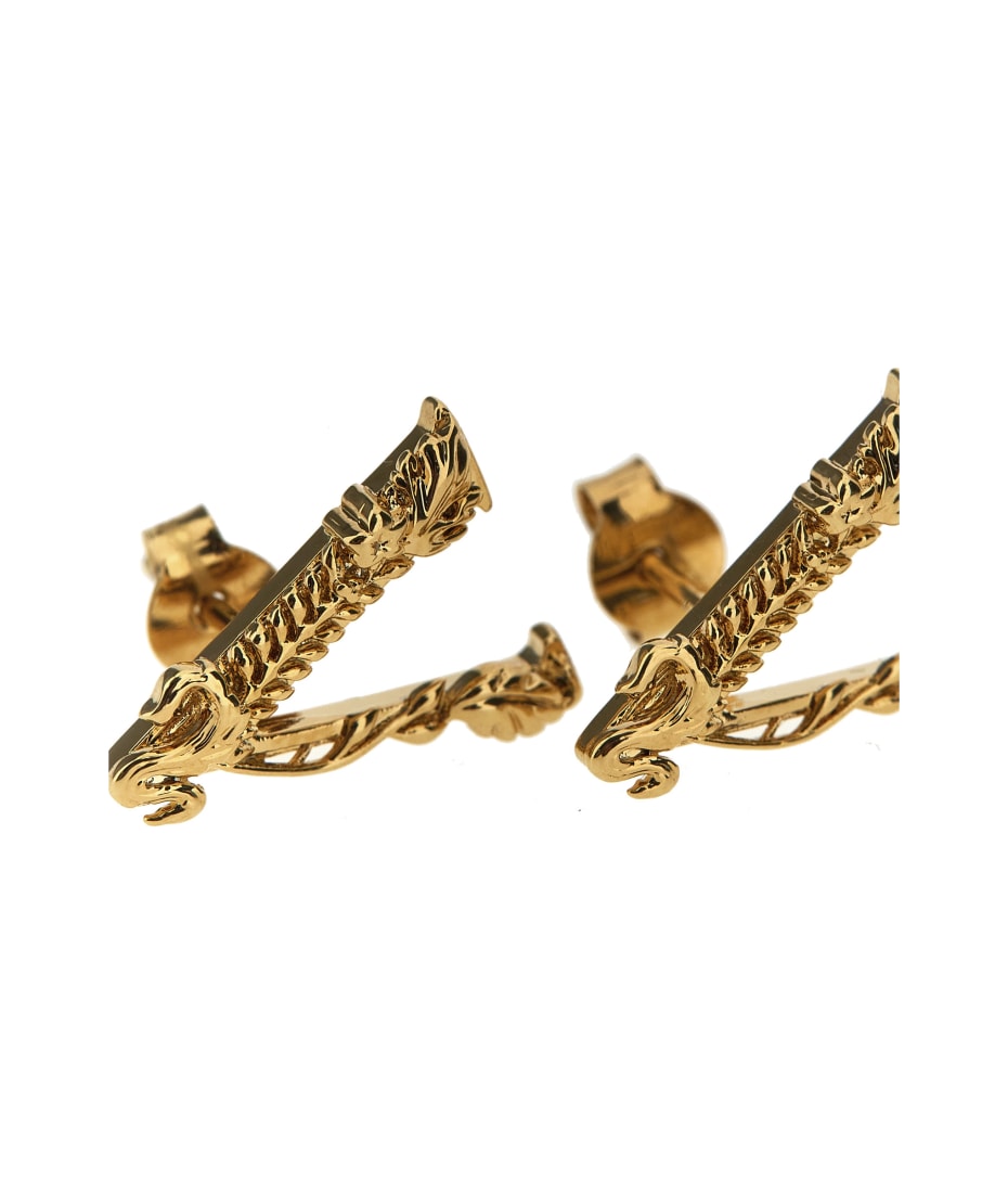 Versace 'virtus' Earrings - Gold