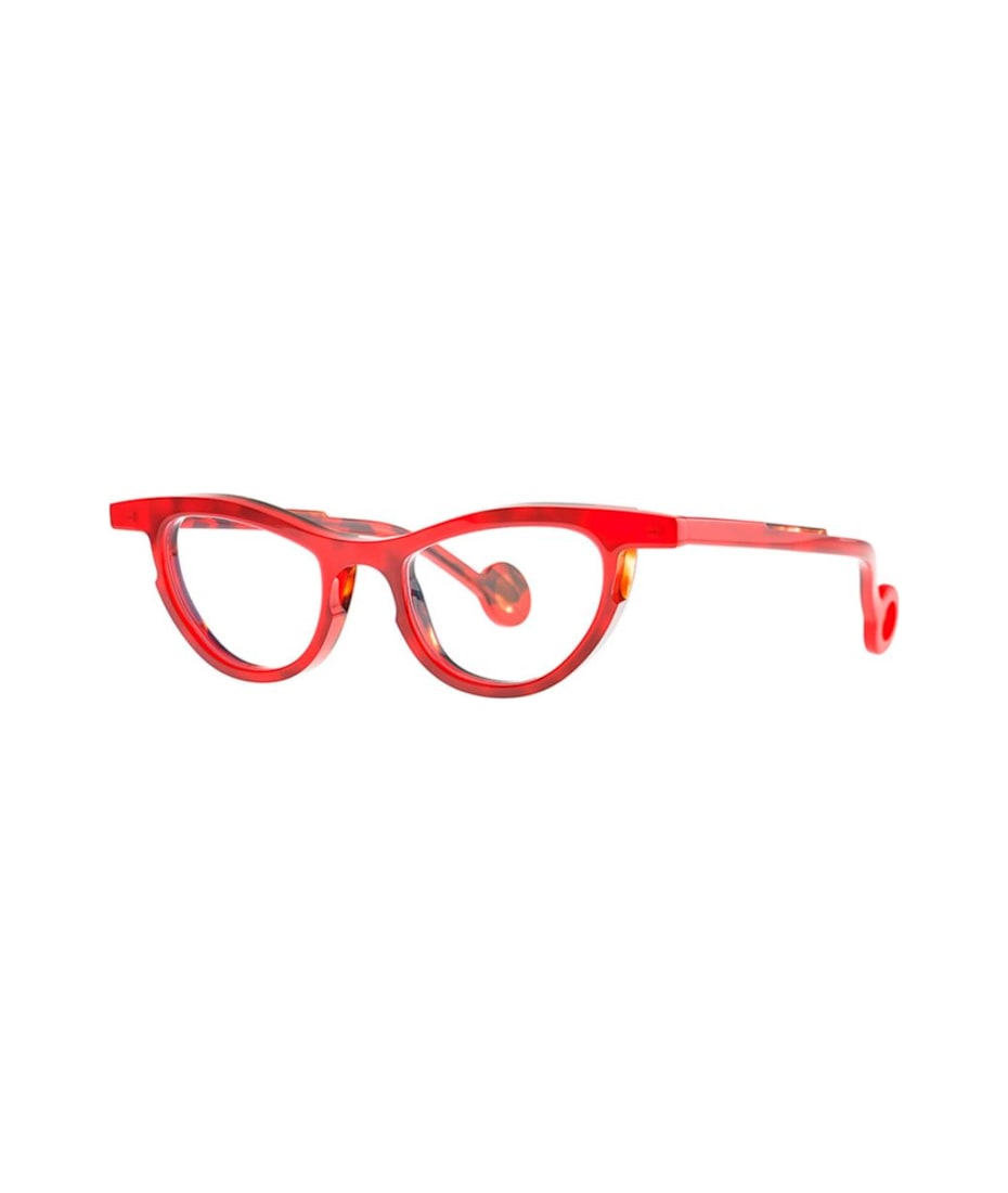 メガネ THEO Theo - PABLO 003 RED JELLY+BROWN ECAIL - 3 Theo Eyewear Pablo 003 Red Jelly+brown Ecail3 | italist