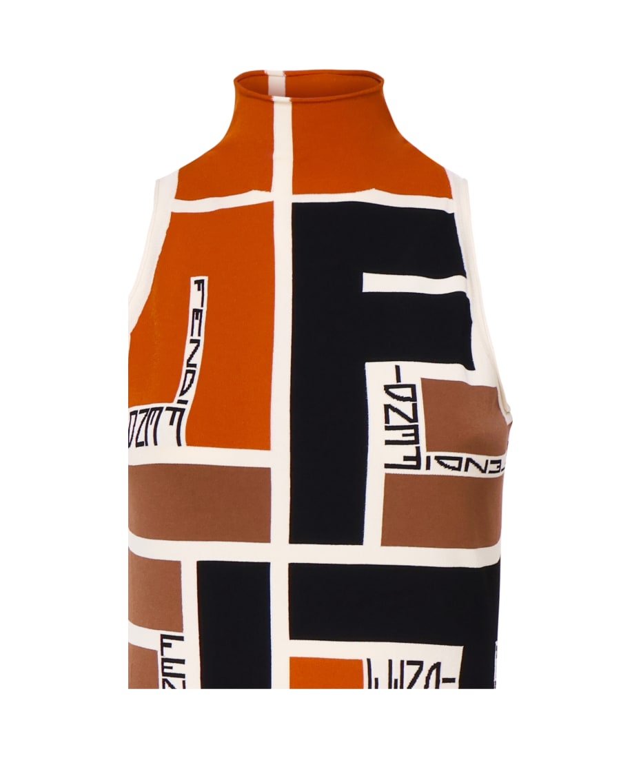 ワンピース Fendi Fendi Ff Puzzle Viscose-Blend Dress Fendi Puzzle Viscose Blend Knit Dress | italist