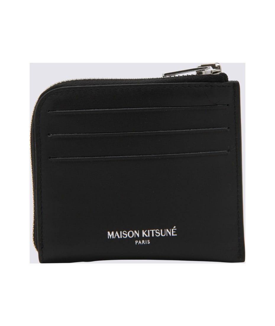 Maison Kitsuné Black Leather Card Holder | italist