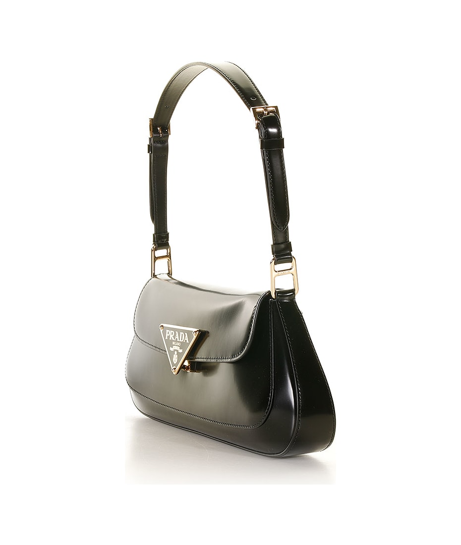 モダン♪◇Brushed Leather ミディアム バッグ◇PRADA Prada Leather Shoulder Bag | italist