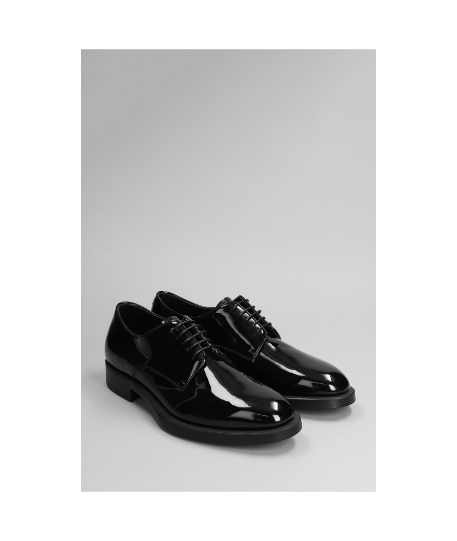 Giorgio Armani Lace Up Shoes In Black Patent Leather | italist, ALWAYS LIKE  A SALE