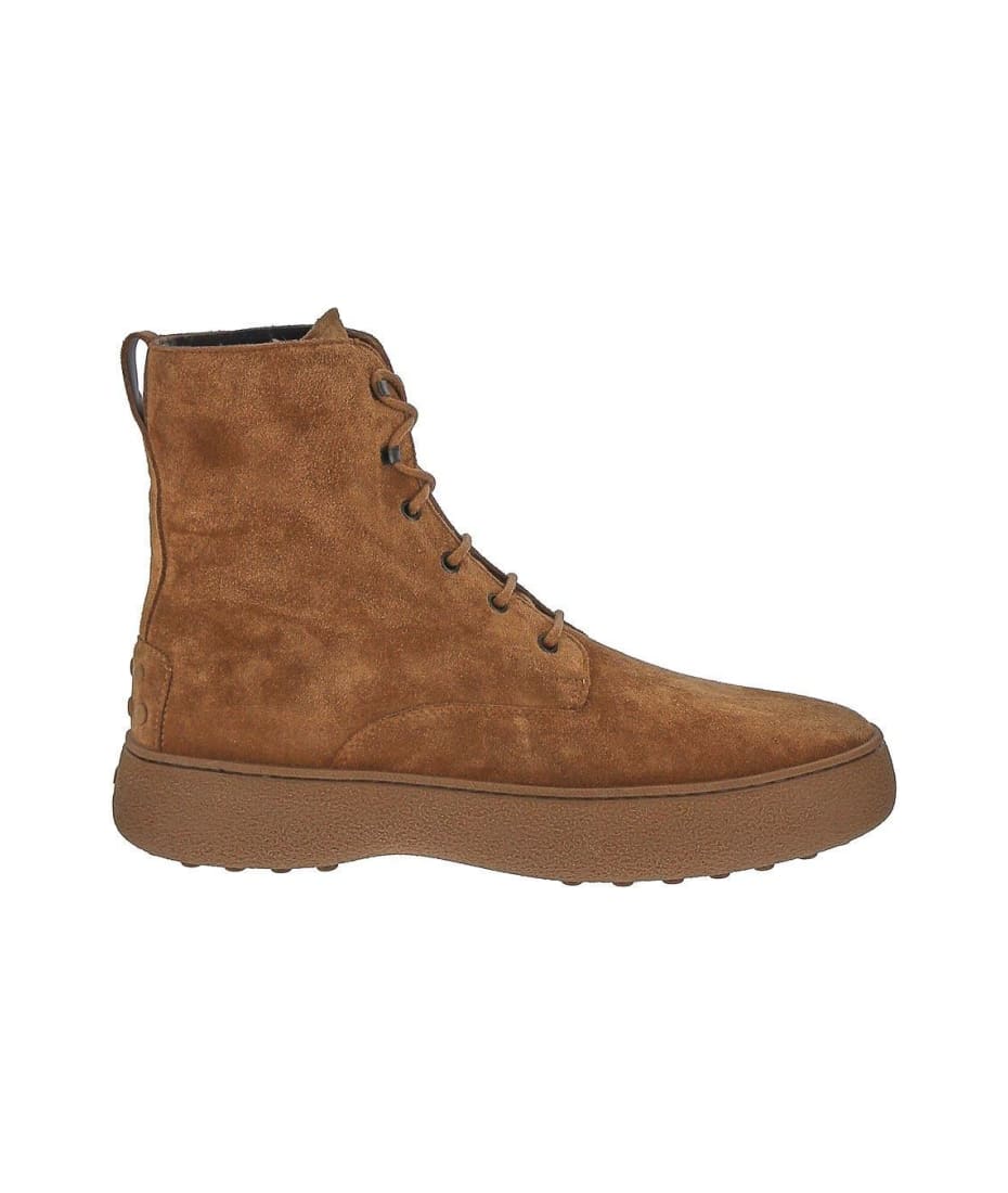 ブーツその他 Tod's Polished Brown Ankle Boots With Leather Detailing Man BROWN Tod's W. G. Heritage Lace-up Ankle Boots in