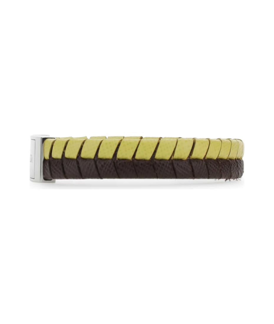 Prada Two-tone Leather Bracelet | italist