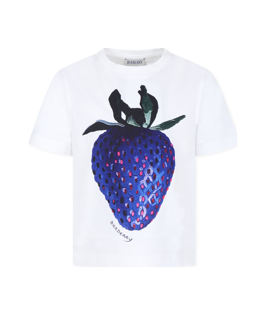 STELLA MCCARTNEY store GIRLS LOVE STRAWBERRY COTTON TEE