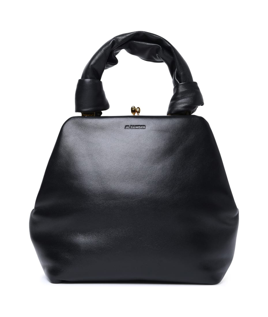 'goji Square' Small Black Leather Bag