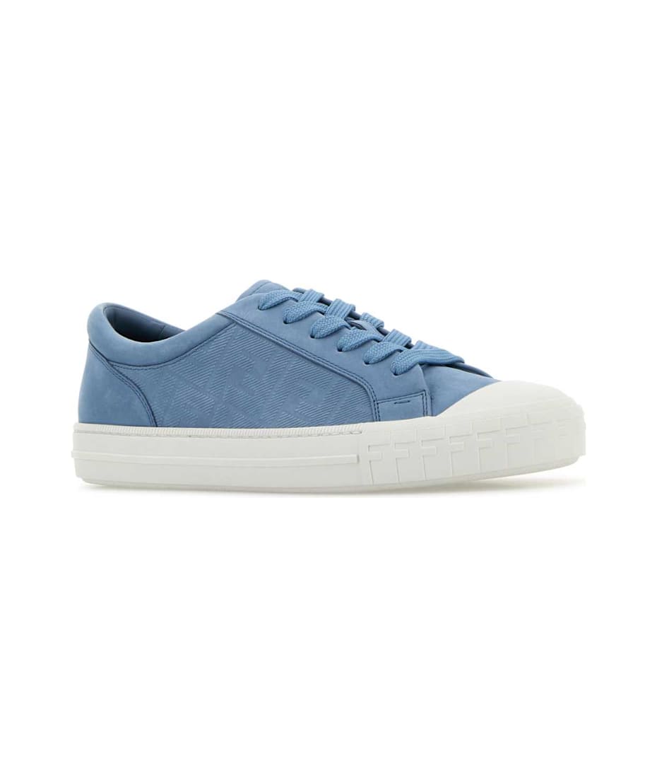 【シンプル可愛い♪】FENDI Light Blue Leather Domino Sneakers Fendi Light Blue Leather Domino Sneakers | italist