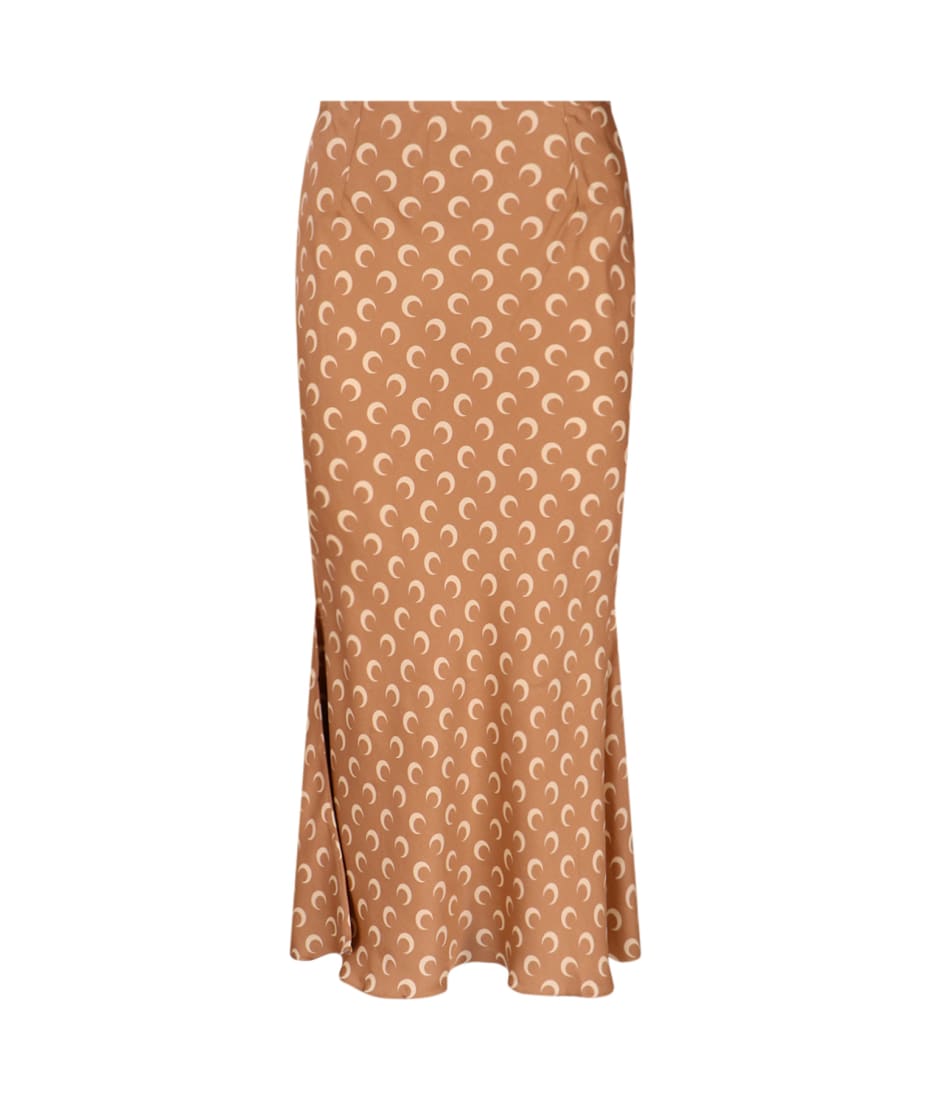 スカート MARINE SERRE SS25 SATIN MIDI SKIRT (WSK070ACWOV0060 BG70) Marine Serre Moon Satin Midi Skirt | italist