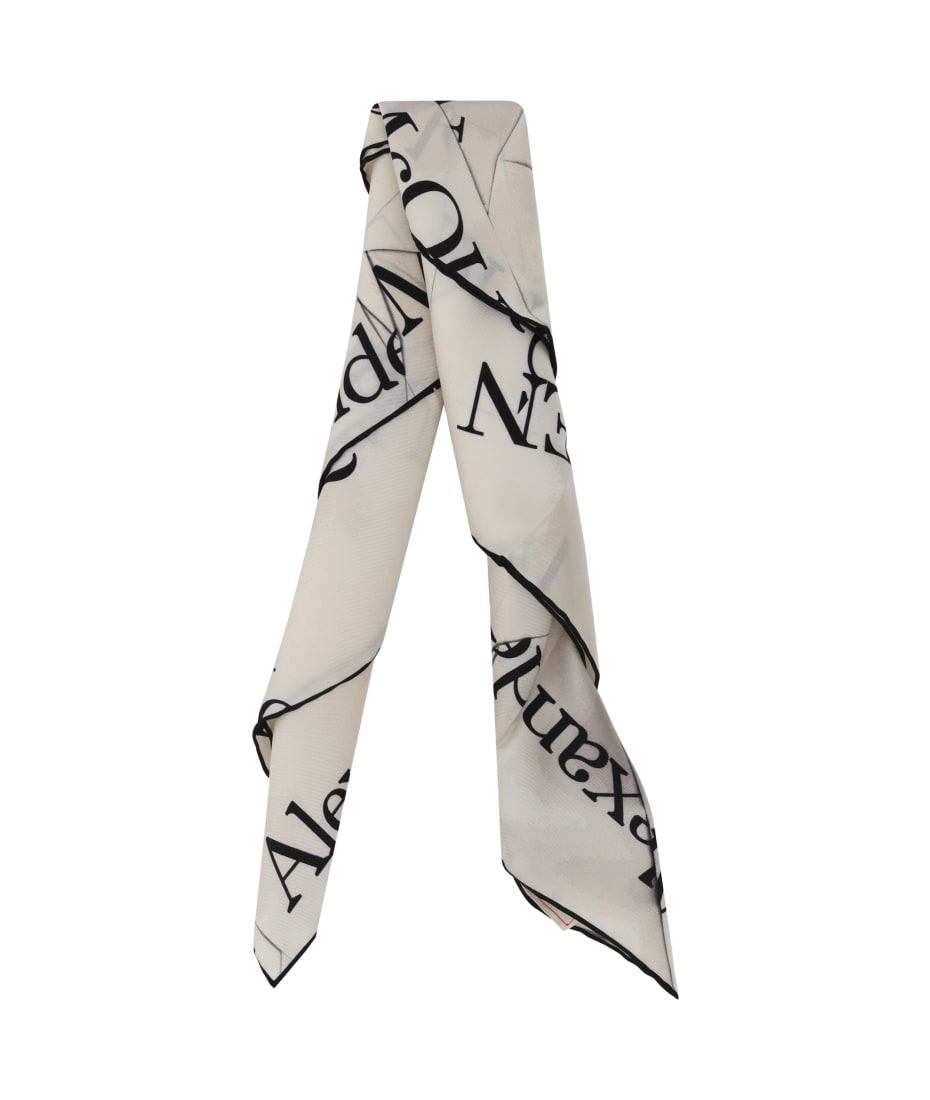 【送料&関税込】Alexander McQueen Ivory Silk Blend Scarf NWT Alexander McQueen $550 Large Wool-Silk Scark Scarf