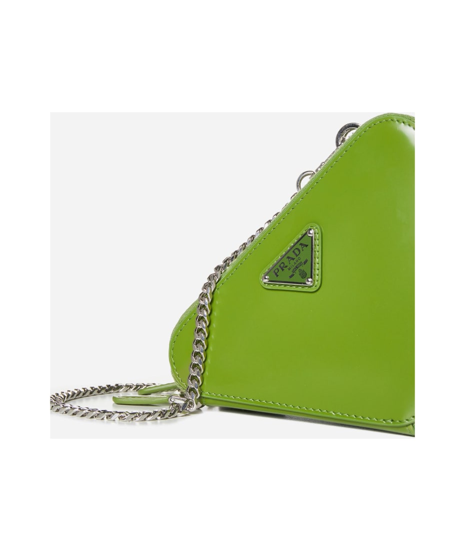 Prada Triangle Double Leather Mini Bag | italist