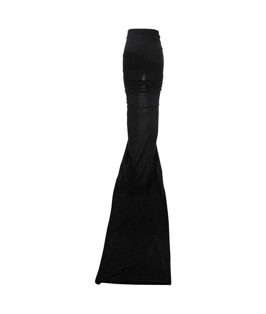 【送料&関税込】Rick Owens Edfu Black Long Skirt With Drapes Rick Owens Edfu Long Skirt With Drapes And Front Slit