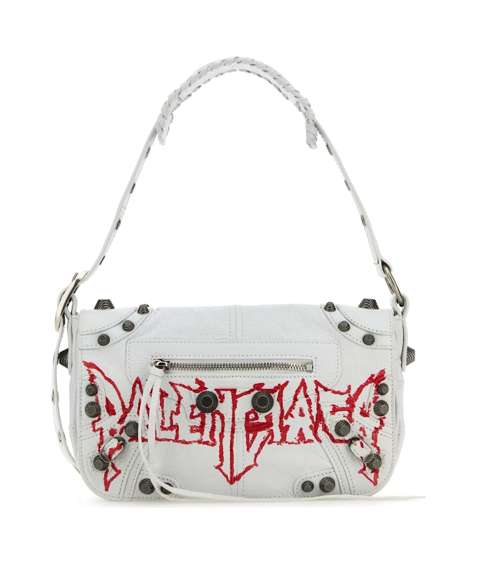 ショルダーバッグ Balenciaga White Leather Le Cagole Xs Diy l Crossbody Ba Balenciaga White Leather Le Cagole Xs Diy Metal Crossbody