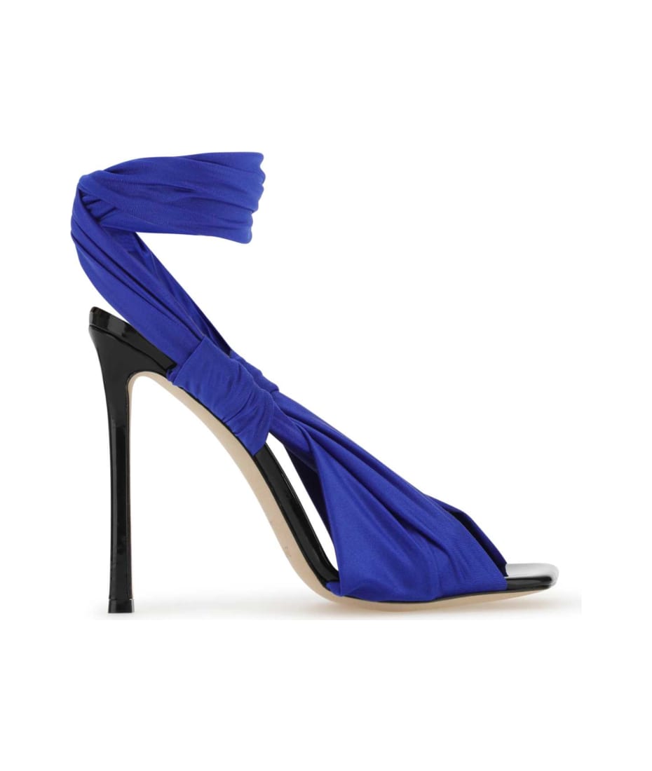 ◆正規品・新品◆Jimmy Choo Blue Jersey Neoma 110 Sandals Jimmy Choo Electric Blue Jersey Neoma 110 Sandals | italist