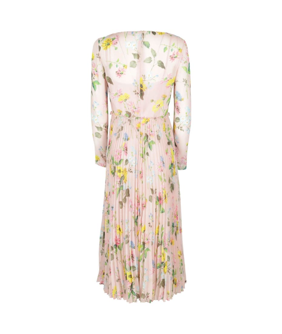 Red Valentino 花柄ドレス IT 36 Redvalentino Floral Printed V-neck Long-sleeved Dress RED