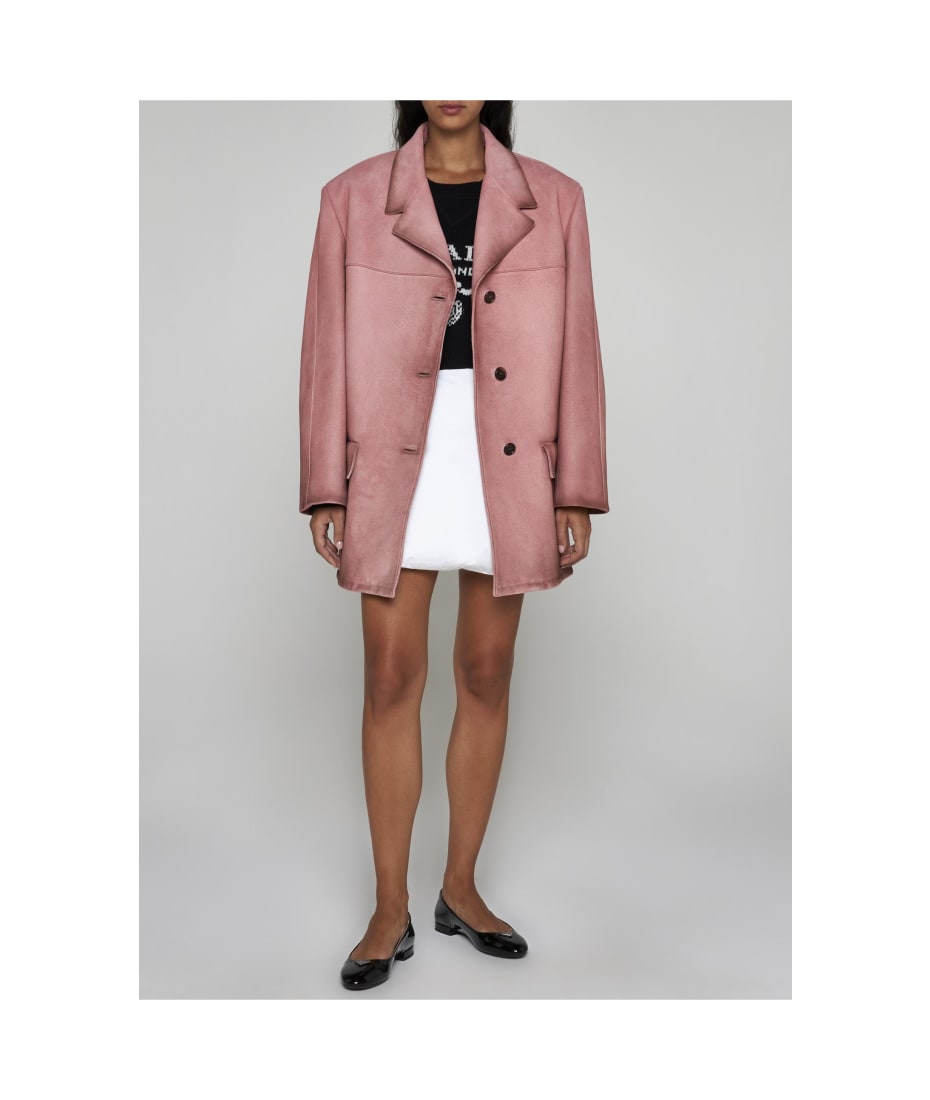 PRADA プラダ ブルゾン(その他) ピンク 42(M位) 4103724L0247 Prada Suede Jacket | italist