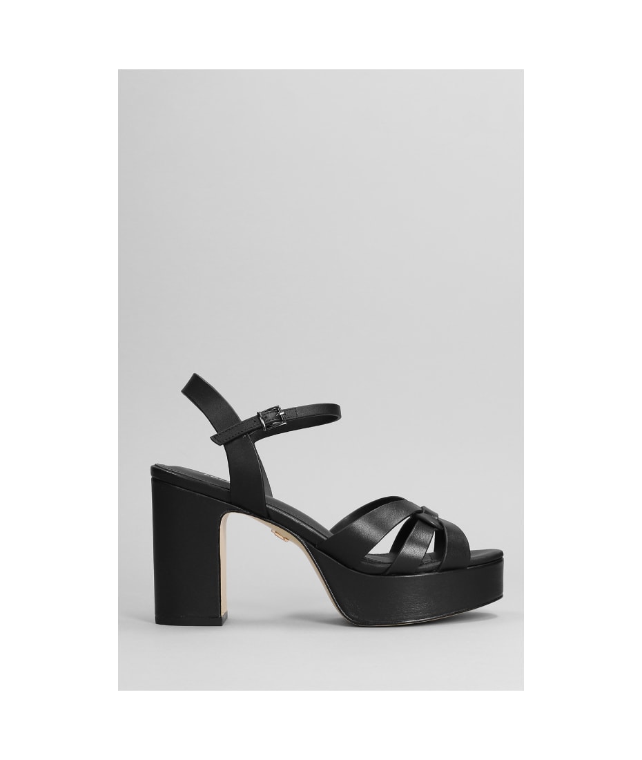 Lola Cruz Sandals In Black Leather サンダル 通販 | italist