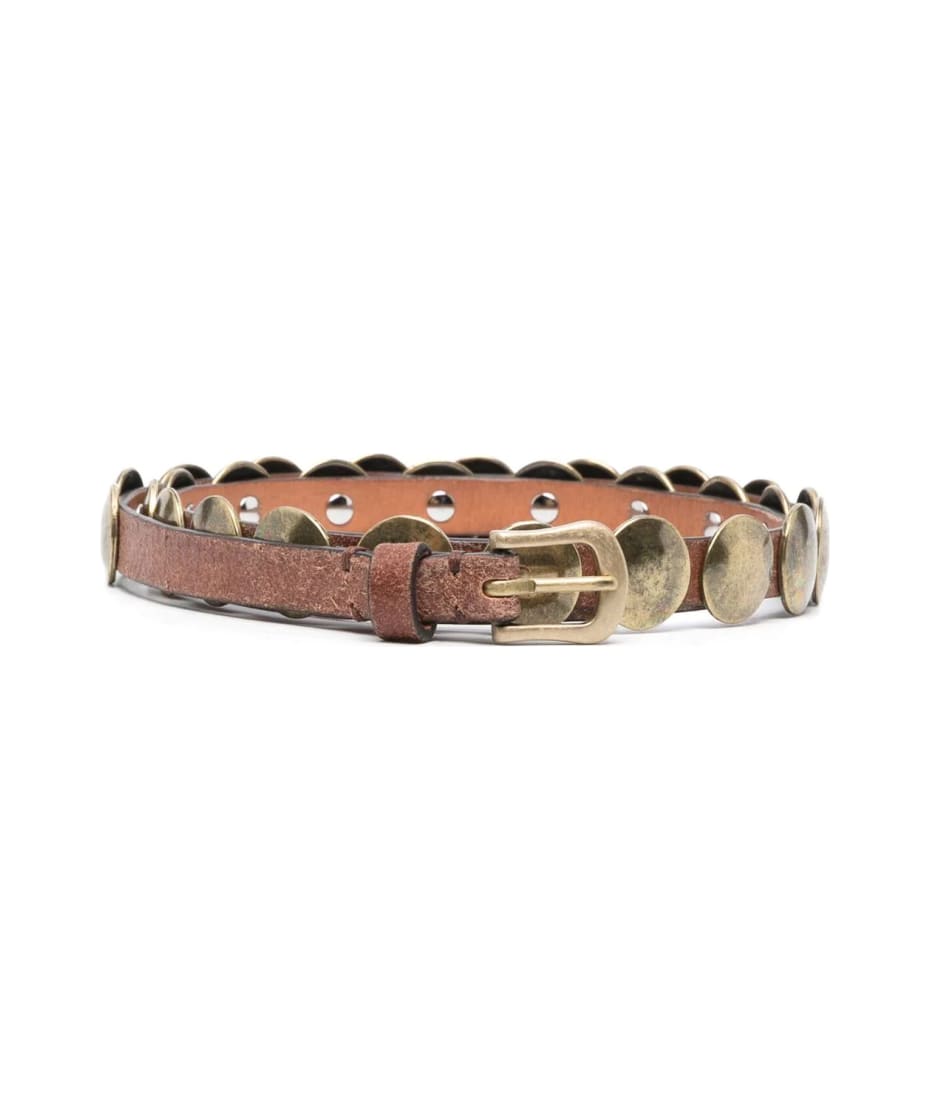 Golden Goose - Houston Belt in Brown Braided Leather, Man, Size: 90