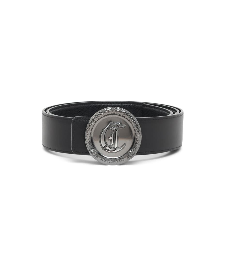 Just Cavalli ベルト　タグ付　レザー　バックル　黒　スタッズ　Y2K Just Cavalli ベルト タグ付 レザー バックル 黒 スタッズ Y2K