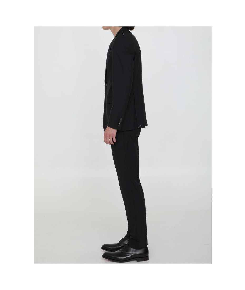 Tonello Black Stretch Wool Suit | italist