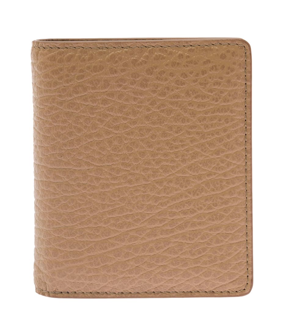 Beige Bi-fold Wallet In Grainy Leather Woman Maison Margiela