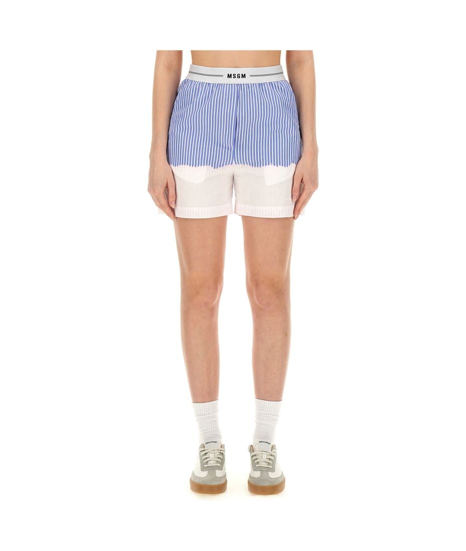 MSGM｜SHORTS (3641MDB232L 247268 82) MSGM Shorts With Logo Band | italist
