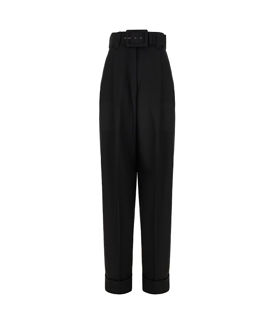 パンツ MAX MARA PIANOFORTE Woman Pants Black 2421136054600 001 Max Mara Pianoforte Black Wool Pants | italist
