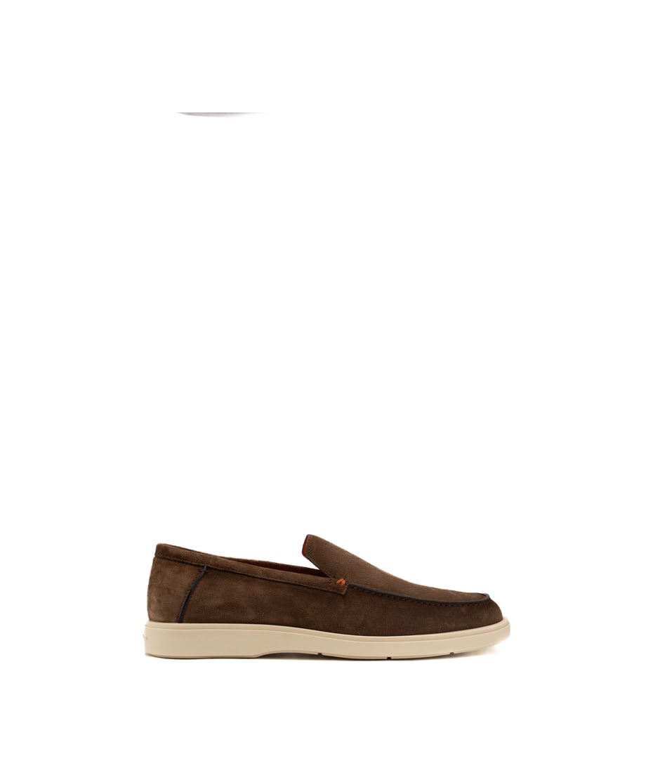 ローファー・オックスフォード SANTONI FW25 Brown suede loafers (WUCU59605NERNHSY T50) Santoni - Vibe Dark Brown Leather Loafer | Mitchell Stores