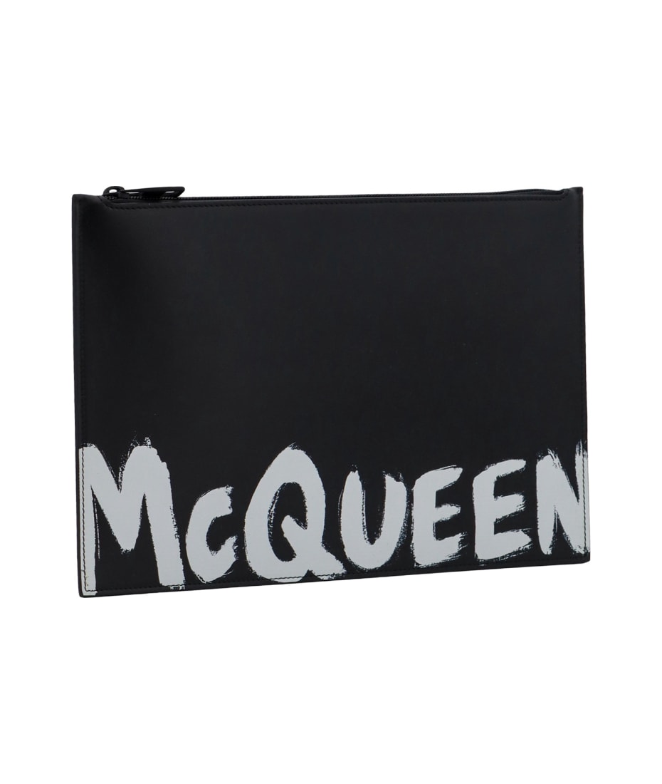 Alexander McQueen Graffiti Clutch Bag - Black
