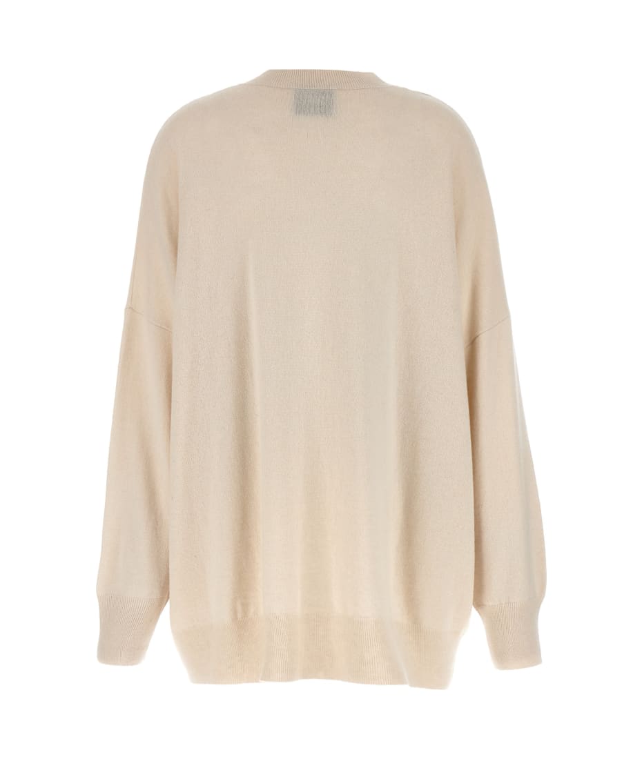(nude) Oversize Sweater - White