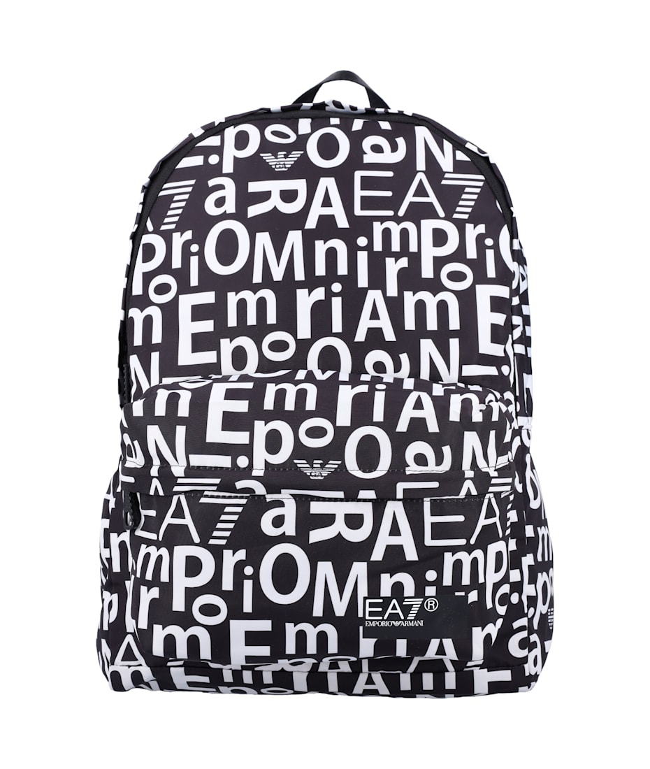 EA7 Allover Logo Print Backpack italist