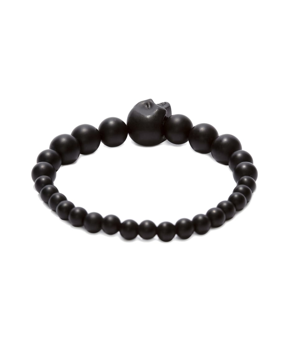 【送料&関税込】Alexander McQueen Skull Beaded Bracelet Alexander McQueen Skull Beaded Bracelet | Black | FARFETCH