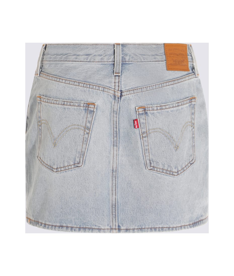 【送料&関税込】Levi's Light Blue Cotton Mini Skirt Levi's Light Blue Cotton Mini Skirt | italist