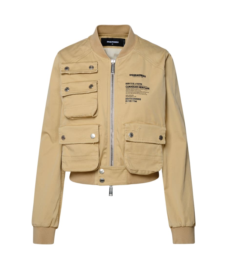 ジャケット D SQUARED2 SS25 Beige cotton jacket (S75DL0908S78205 114) Dsquared2 Beige Cotton Bomber Jacket | italist