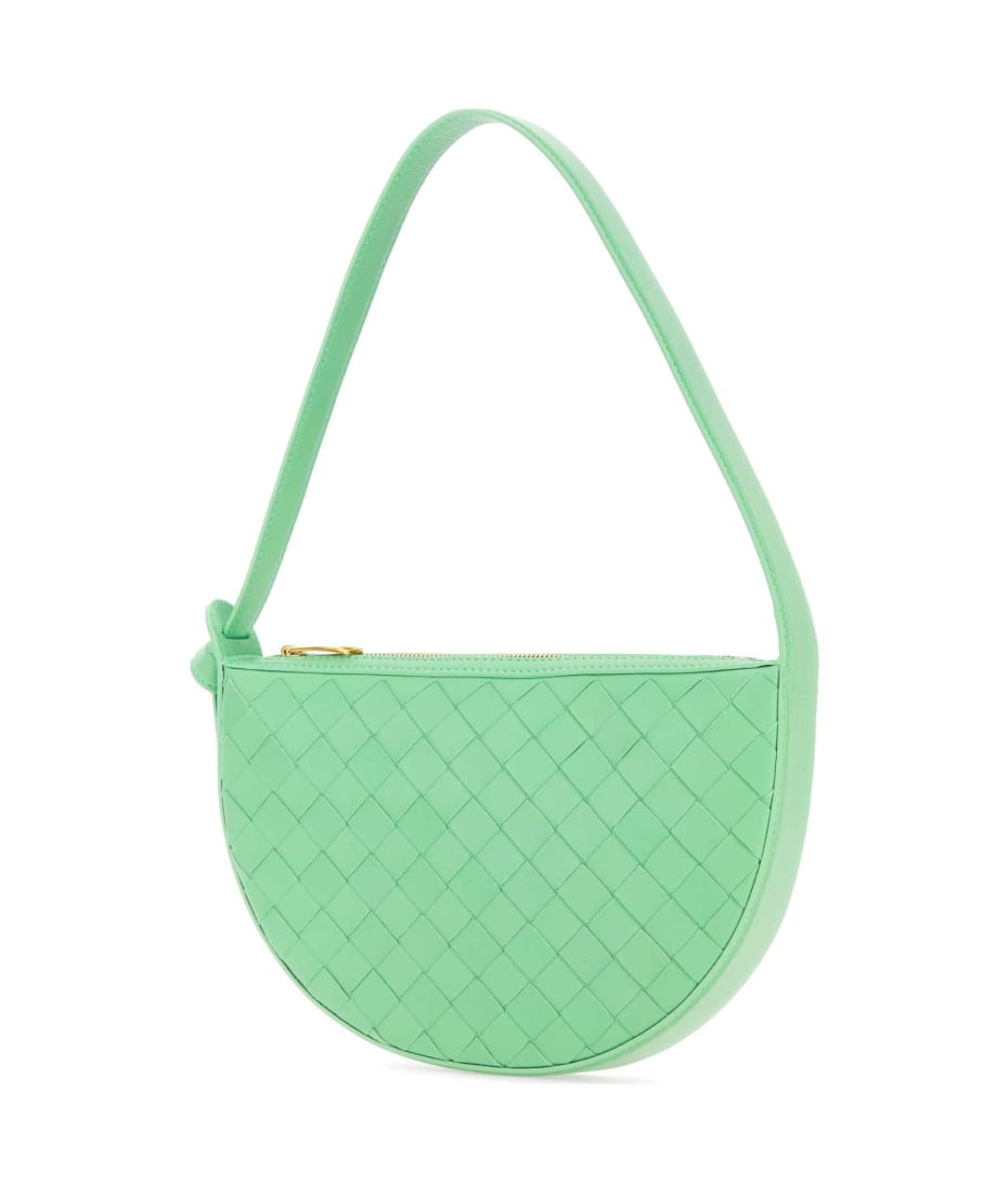 【BOTTEGA VENETA】SUNRISE MINI LEATHER SHOULDER BAG Bottega Veneta: Green Mini Sunrise Bag | SSENSE