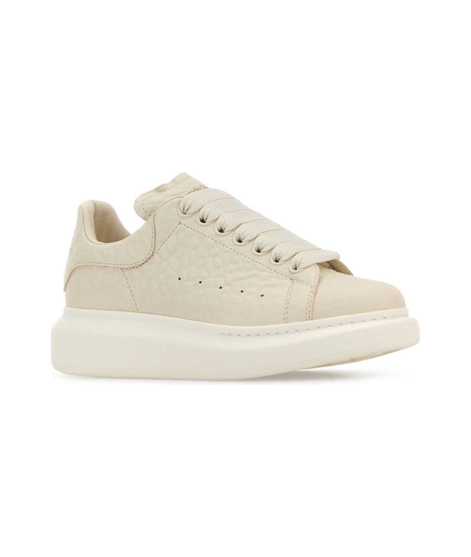 スニーカー Alexander Mcqueen Ivory Leather Sneakers With Ivory Leather Alexander McQueen Ivory Leather Sneakers With Ivory Leather