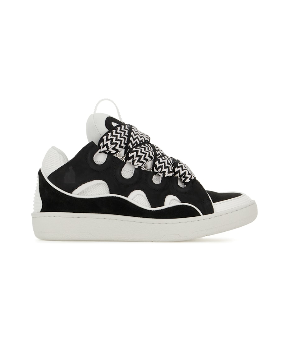 Multicolor Leather And Fabric Curb Sneakers