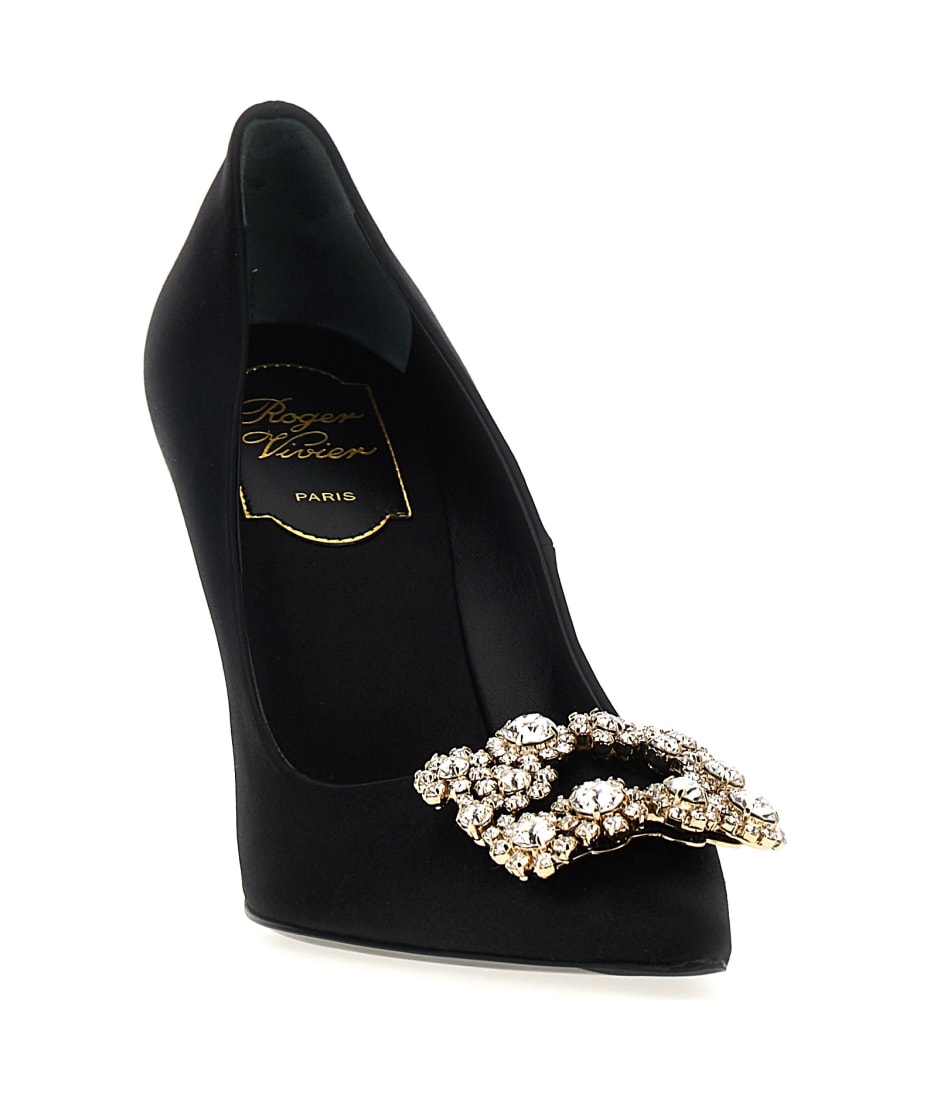 【関税込み】ROGER VIVIER Flower Strass' pumps Roger Vivier Flower Strass leather pumps Roger Vivier