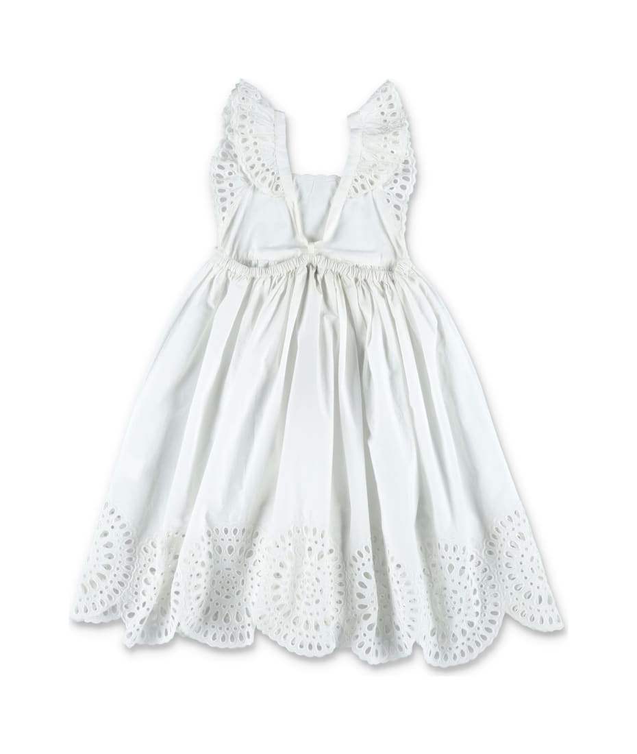 Stella amarelo McCartney Kids Broderie-anglaise Dress - White