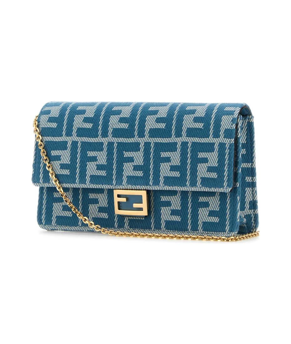 【関税&送料込】Fendi Embroidered Denim Wallet Fendi Embroidered Denim Baguette Wallet | italist