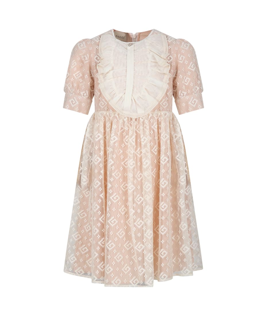 strapless open back dress Gucci Lace-trimmed Silk Satin Midi Dress – Runway Catalog main image 1