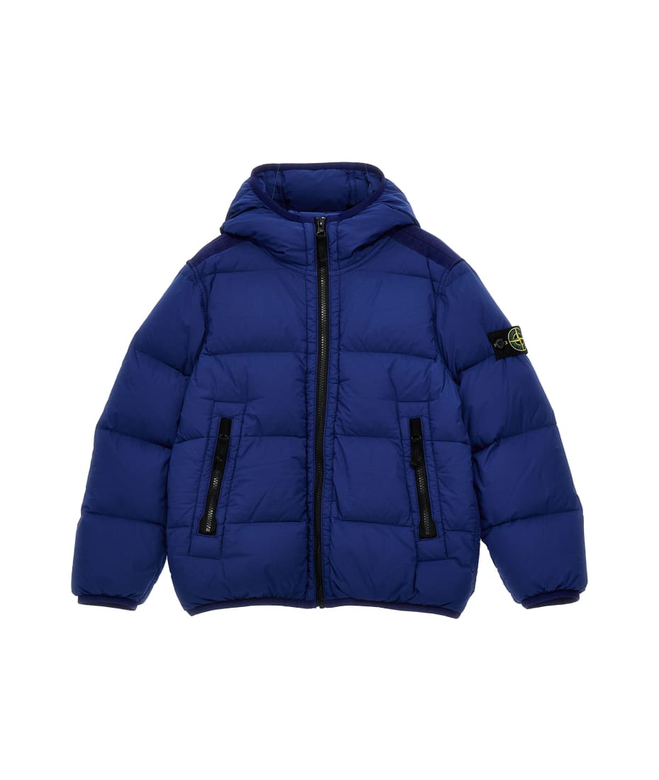 Stone Island Junior Logo Patch Hooded Down Jacket | italist, ALWAYS LIKE A  SALE