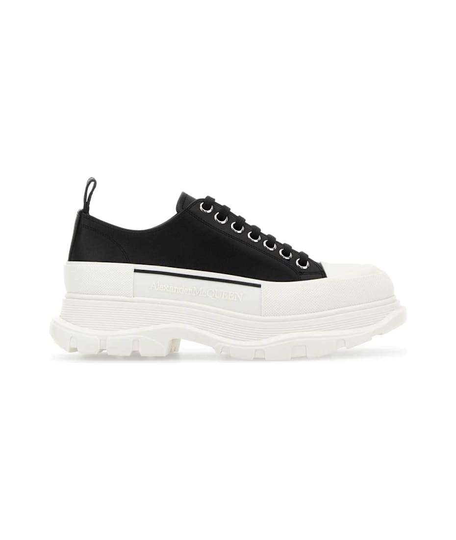 【関税&送料込】Alexander Mcqueen Black Nappa Leather Tread Alexander McQueen Black Nappa Leather Tread Slick Sneakers